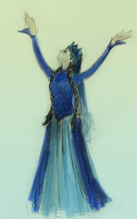 Lezginka Blue Dancer coloured by Julian Williams