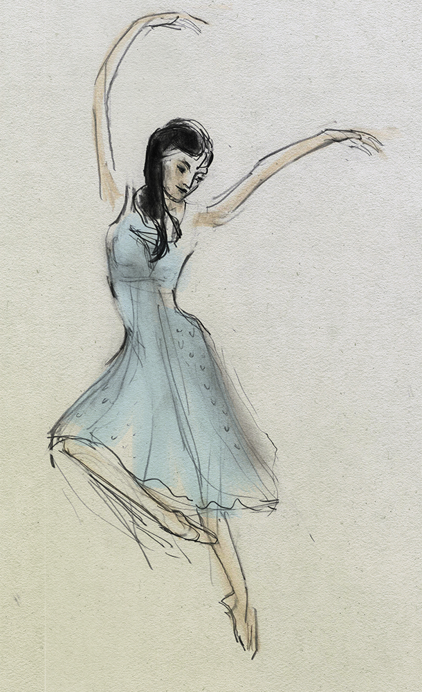 Cinderella danced by Anna Tsygankova, drawing by Julian Williams