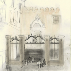 Drawings of buildings in Naples Napoli