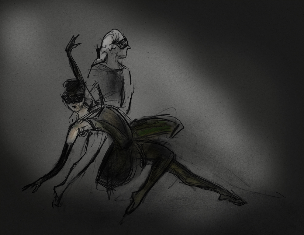 Northern Ballet Casanova drawing by Julian Williams